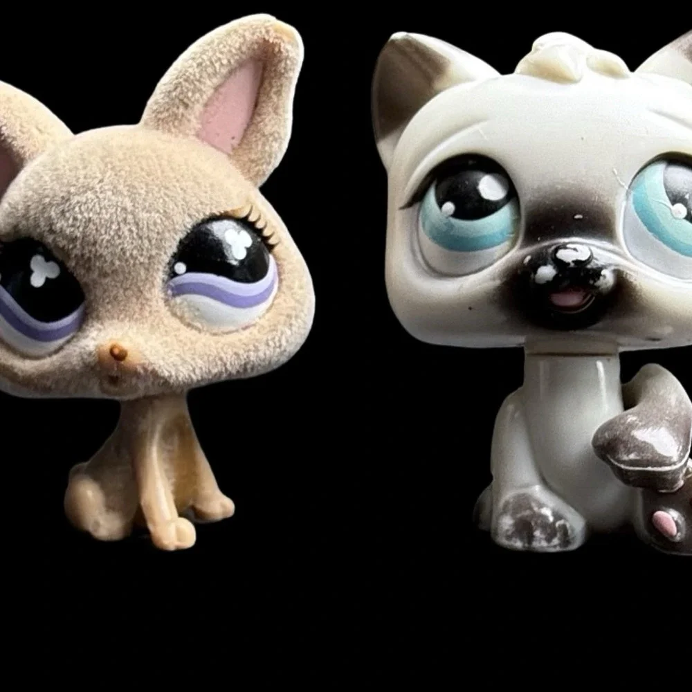 Littlest Pet Shop LPS‎ Chihuahua #461 Flocked and Siamese Cat #180 Magic Motion